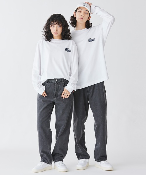 LACOSTE(ラコステ)の「【オンライン限定】LACOSTE オーバーサイズ バックプリント ロングスリーブTシャツ(Tシャツ/カットソー・メンズ・ホワイト/チャコール/ネイビー/ブラック/パープル/ダークブラウン/アイボリー・2/3/4/5/6)」の21枚目の写真