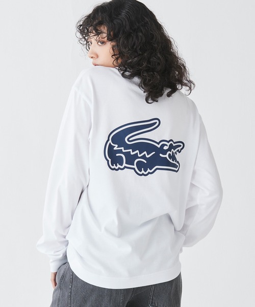 LACOSTE(ラコステ)の「【オンライン限定】LACOSTE オーバーサイズ バックプリント ロングスリーブTシャツ(Tシャツ/カットソー・メンズ・ホワイト/チャコール/ネイビー/ブラック/パープル/ダークブラウン/アイボリー・2/3/4/5/6)」の18枚目の写真