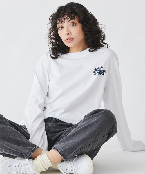 LACOSTE(ラコステ)の「【オンライン限定】LACOSTE オーバーサイズ バックプリント ロングスリーブTシャツ(Tシャツ/カットソー・メンズ・ホワイト/チャコール/ネイビー/ブラック/パープル/ダークブラウン/アイボリー・2/3/4/5/6)」の20枚目の写真