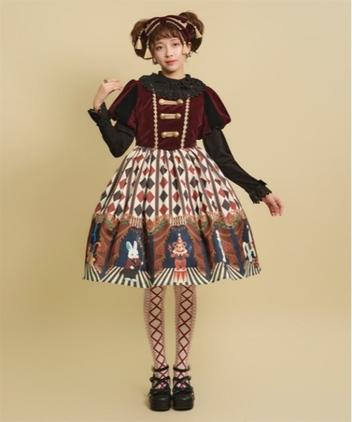 axes femme kawaii（アクシーズファムカワイイ）の「ドールズサーカスワンピース（ワンピース・レディース・ブラック/ワイン/ブルー・MEDIUM）」の3枚目の写真