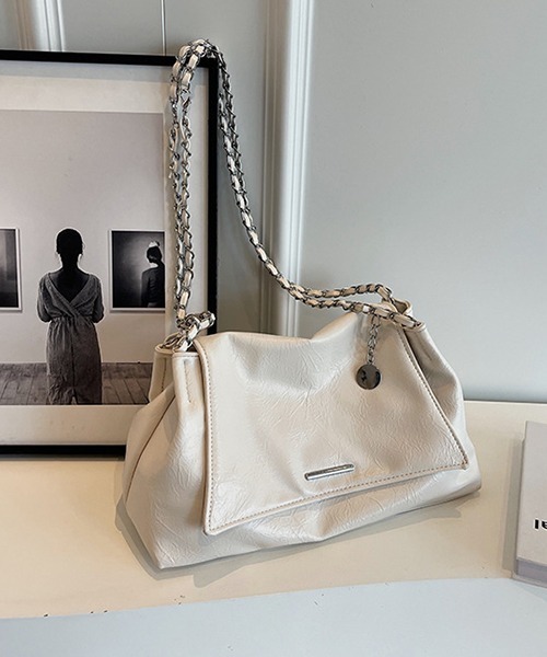 c.u.l（シーユーエル）の「チェーンショルダー フラップショルダーバッグ cula1035（ショルダーバッグ・レディース・ホワイト/ブラック/シルバー・FREE）」の20枚目の写真