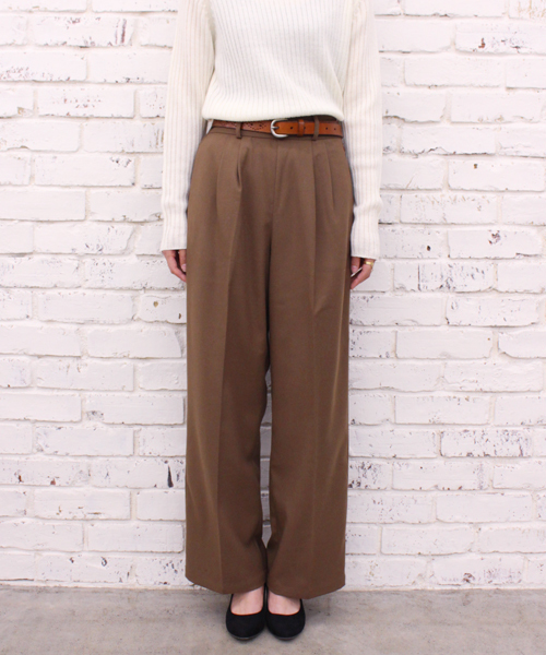 CIAOPANIC（チャオパニック）の「【Ciaopanic】TR起毛ツータックワイドパンツ（その他パンツ・レディース・ライトグレー/ブラウン/カーキ/キャメル/ブラック・FREE）」の5枚目の写真