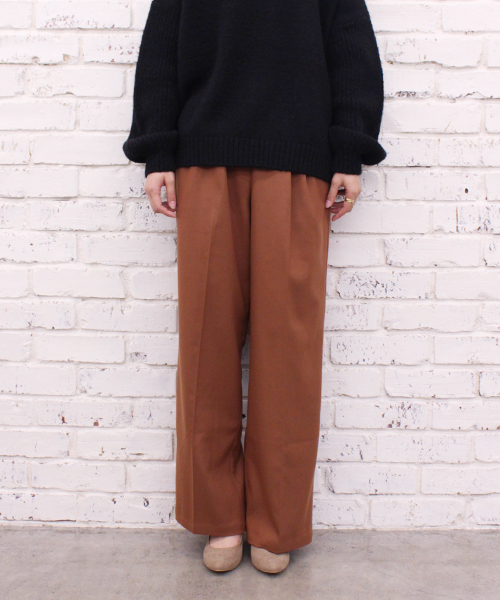 CIAOPANIC（チャオパニック）の「【Ciaopanic】TR起毛ツータックワイドパンツ（その他パンツ・レディース・ライトグレー/ブラウン/カーキ/キャメル/ブラック・FREE）」の3枚目の写真