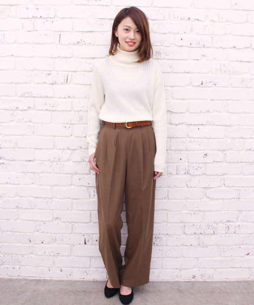 CIAOPANIC（チャオパニック）の「【Ciaopanic】TR起毛ツータックワイドパンツ（その他パンツ・レディース・ライトグレー/ブラウン/カーキ/キャメル/ブラック・FREE）」の17枚目の写真