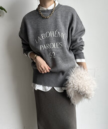 【WEB限定】 2WAY袖パールロゴニットトップス