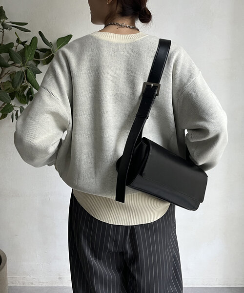 DouDou(ドゥドゥ)の「【WEB限定】 2WAY袖パールロゴニットトップス(ニット/セーター・レディース・ブラック/チャコールグレー/オフホワイト・FREE)」の11枚目の写真