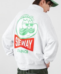【SIDEWAY STANCE】オリジナルプリント スウェット ハーフジップトレーナー