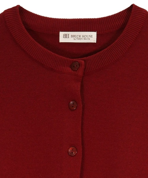 TOKYO SHIRTS(トウキョウシャツ)の「クルーネックニットカーディガン(カーディガン/ボレロ・レディース・ボルドー/モカ/オフホワイト・M/L/LL)」の14枚目の写真