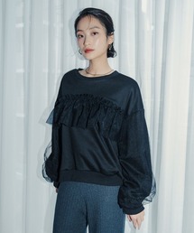 conte＞クロップド プルオーバースウェット（スウェット