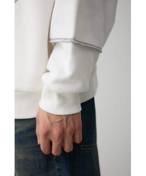 AZUL by moussy(アズールバイマウジー)の「ステッチデザインパーカー(パーカー・メンズ・オフホワイト/ダークグリーン/杢グレー/ベージュ/ブラック・FREE)」の15枚目の写真