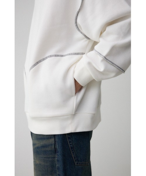 AZUL by moussy(アズールバイマウジー)の「ステッチデザインパーカー(パーカー・メンズ・オフホワイト/ダークグリーン/杢グレー/ベージュ/ブラック・FREE)」の16枚目の写真