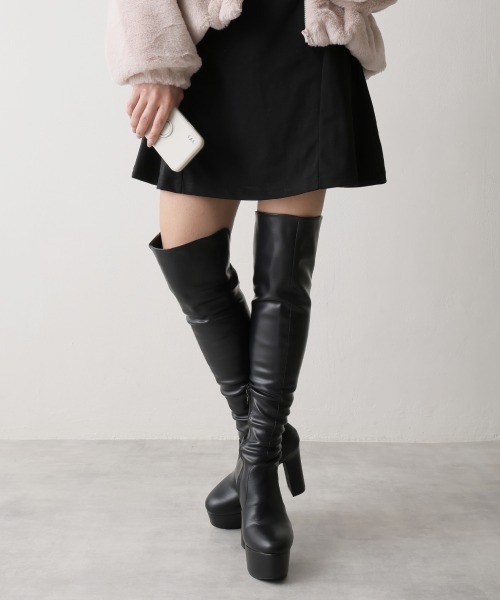DEMETER(デメテル)の「2WAY 13.5cm 厚底 ハイヒール ストレッチ ニーハイブーツ(ブーツ・レディース・ブラック系その他/ブラック・S/M/L/LL)」の15枚目の写真