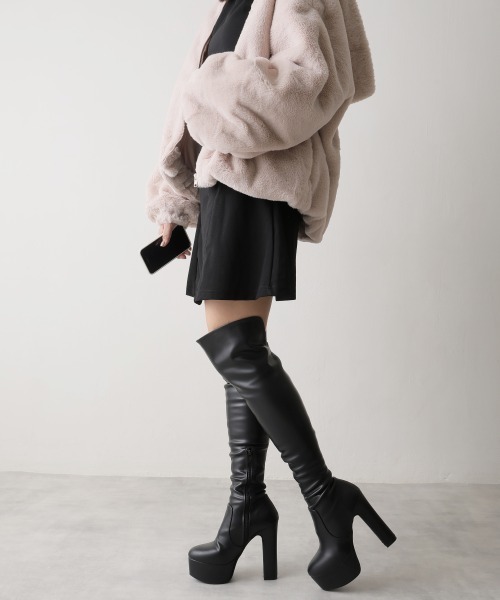 DEMETER(デメテル)の「2WAY 13.5cm 厚底 ハイヒール ストレッチ ニーハイブーツ(ブーツ・レディース・ブラック系その他/ブラック・S/M/L/LL)」の18枚目の写真
