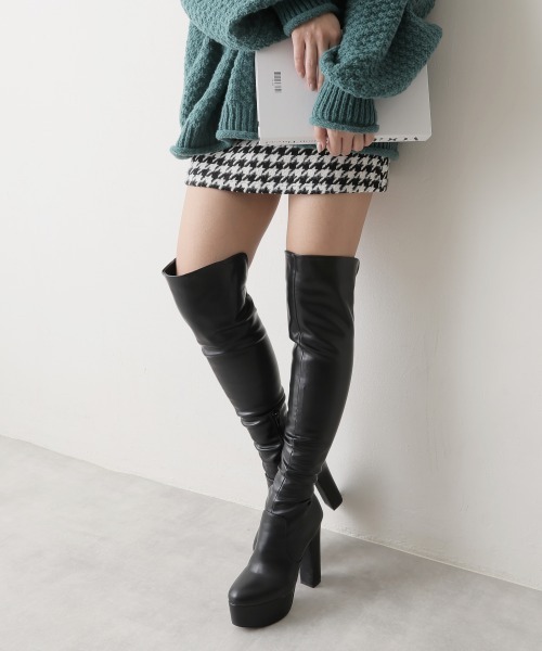 DEMETER(デメテル)の「2WAY 13.5cm 厚底 ハイヒール ストレッチ ニーハイブーツ(ブーツ・レディース・ブラック系その他/ブラック・S/M/L/LL)」の19枚目の写真