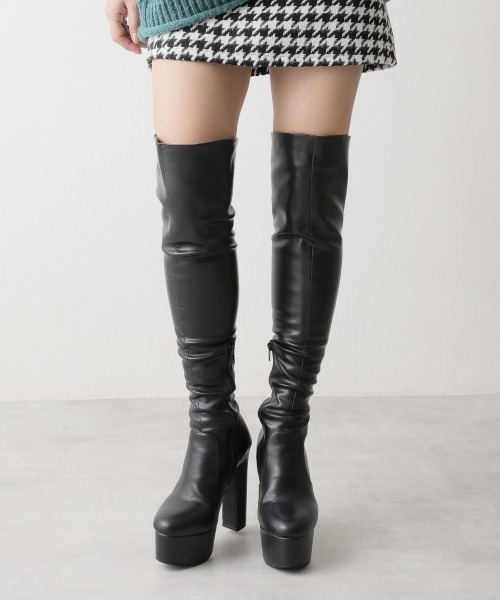 DEMETER(デメテル)の「2WAY 13.5cm 厚底 ハイヒール ストレッチ ニーハイブーツ(ブーツ・レディース・ブラック系その他/ブラック・S/M/L/LL)」の20枚目の写真
