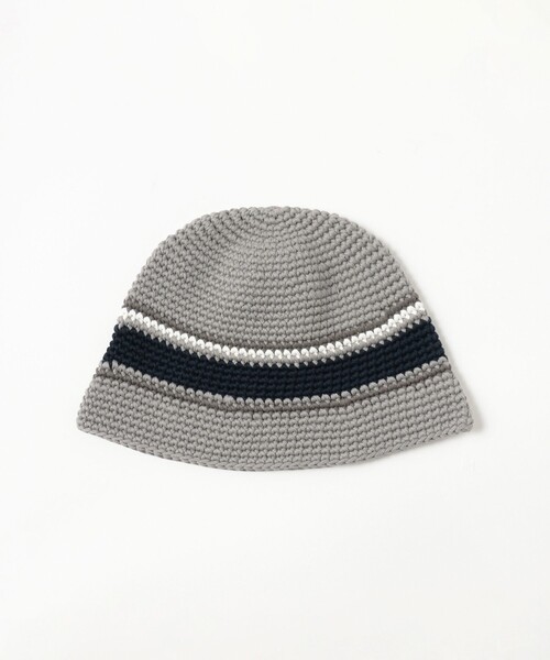 B:MING by BEAMS（ビーミングバイビームス）の「ライン ニット ハット（ハット・メンズ・グレー/オリーブ・ONE SIZE）」の5枚目の写真