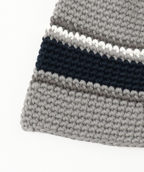 B:MING by BEAMS（ビーミングバイビームス）の「ライン ニット ハット（ハット・メンズ・グレー/オリーブ・ONE SIZE）」の6枚目の写真