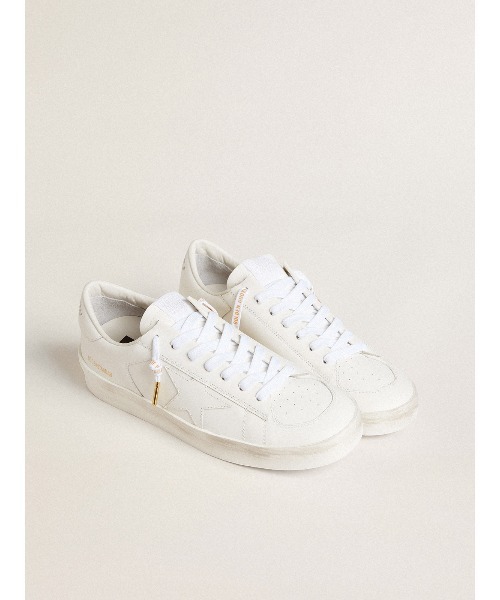 GOLDEN GOOSE(ゴールデングース)の「シューレース コットン(ホワイト) コントラストロゴ(ゴールド)(シューズ小物/雑貨・レディース・ホワイト・110/130)」の2枚目の写真