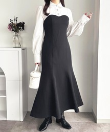 バックリボンビジューシャツドッキングワンピース【ZOZOTOWN限定アイテム】