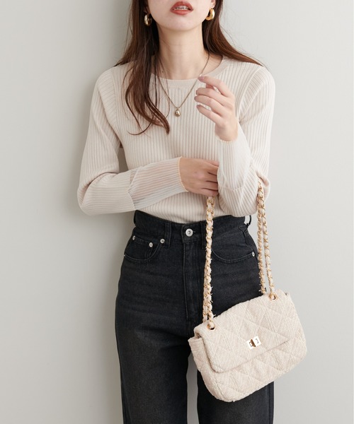 natural couture観劇バッグⅢ スミクロ　ナチュラルクチュール セール】キルティングチェーンBAG（ショルダーバッグ