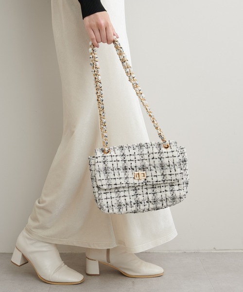 natural couture（ナチュラルクチュール）の「キルティングチェーンＢＡＧ（ショルダーバッグ・レディース・ピンク/アイボリー/ブラック・FREE）」の6枚目の写真