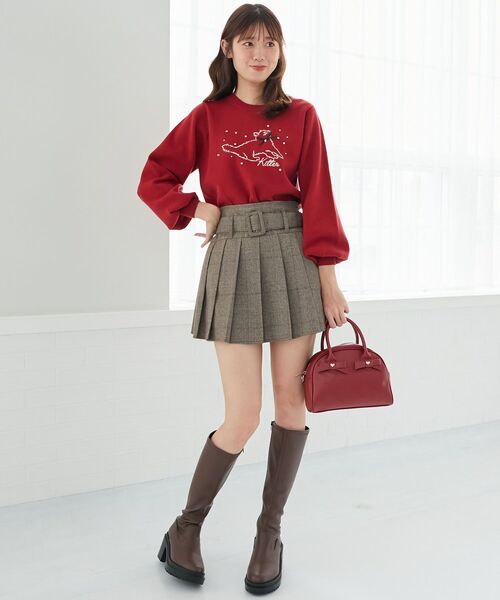 MAJESTIC LEGON（マジェスティックレゴン）の「ハートリボンミニボストン（ボストンバッグ・レディース・アイボリー/ブラック/ボルドー・FREE）」の7枚目の写真