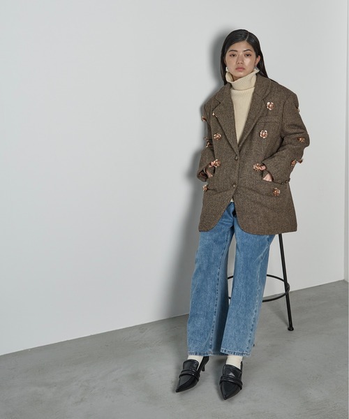 THE YOn(ザヨン)の「ルーズフィットリブタートルハイネックニット(ニット/セーター・レディース・ピンク/グレー/ミント/アイボリー/ブラック・FREE)」の14枚目の写真