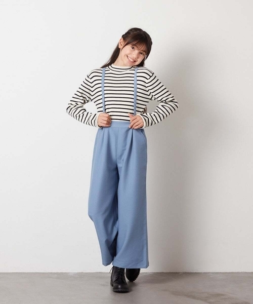 a.v.v（アーヴェヴェ）の「[140-150]サスペンダー付きワイドパンツ（その他パンツ・キッズ・ホワイト/ブラック/グレー/ダークインディゴブルー/ベージュ・150/140）」の6枚目の写真