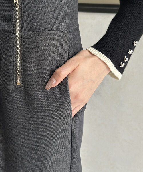 Thevon（ゼボン）の「GOLDジップタックパンツ（スラックス・レディース・チャコールグレー/ブラック/ブラウン・S/M）」の14枚目の写真