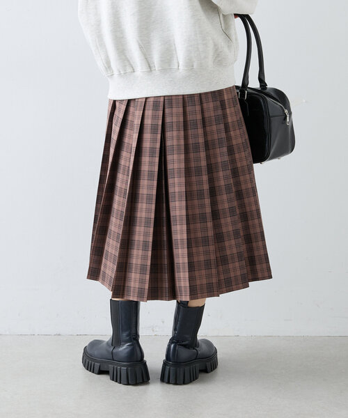 w closet（ダブルクローゼット）の「プリーツミディスカート（スカート・レディース・チャコールグレー/ブラウン/ベージュ・FREE）」の20枚目の写真