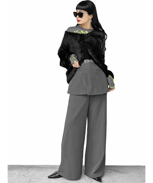 【LVEU.】モヘアVネックシャギーニット(Ai select) / トップス シャギー モヘア セーター ニット Vネック 起毛 ふわふわ 暖かい オーバー ブラック ホワイト（ニット/セーター）｜LVEU.（ラブユ.）