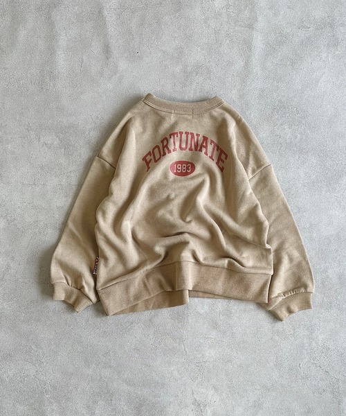 MARKEY'S（マーキーズ）の「【LSP WOW!】バックプリントトレーナー（スウェット・キッズ・チャコール/ベージュ/ラベンダー/ネイビー/ブラウン/オフホワイト/ブラック/ライトピンク/エメラルド/カーキ・80/90/100/110/120/130）」の5枚目の写真