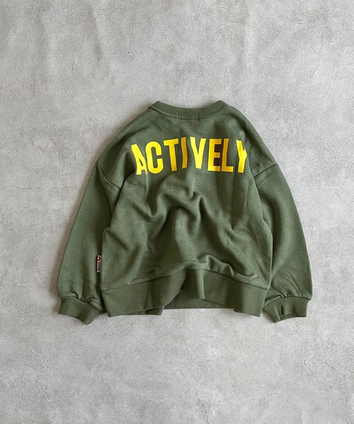 MARKEY'S（マーキーズ）の「【LSP WOW!】バックプリントトレーナー（スウェット・キッズ・チャコール/ベージュ/ラベンダー/ネイビー/ブラウン/オフホワイト/ブラック/ライトピンク/エメラルド/カーキ・80/90/100/110/120/130）」の6枚目の写真