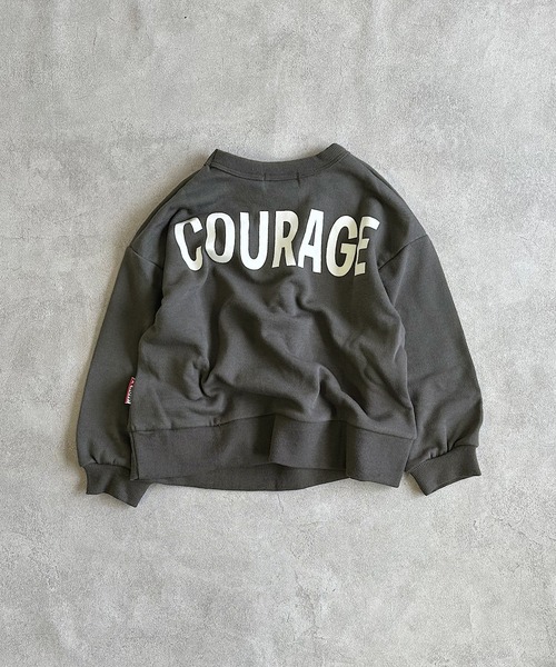 MARKEY'S（マーキーズ）の「【LSP WOW!】バックプリントトレーナー（スウェット・キッズ・チャコール/ベージュ/ラベンダー/ネイビー/ブラウン/オフホワイト/ブラック/ライトピンク/エメラルド/カーキ・80/90/100/110/120/130）」の3枚目の写真