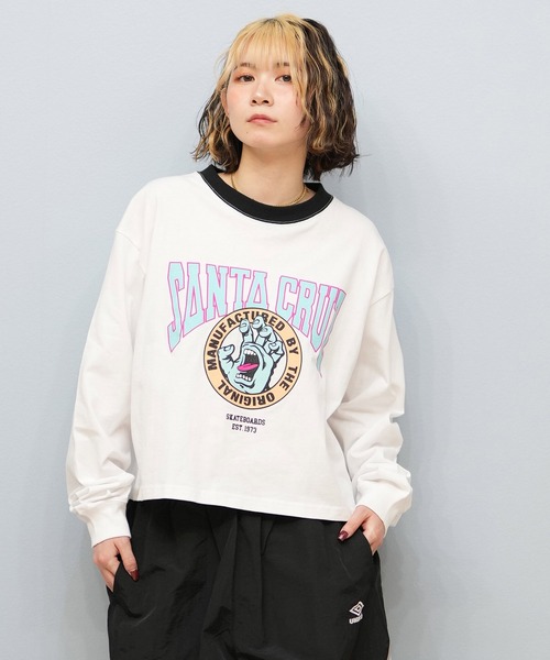 SANTA CRUZ(サンタクルーズ)の「【限定販売】SANTACRUZ/サンタクルーズ クロップド丈ロンT 502251433(Tシャツ/カットソー・レディース・ホワイト/ライトブラック/グレー・L/M)」の5枚目の写真