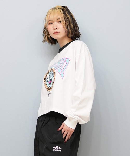 SANTA CRUZ(サンタクルーズ)の「【限定販売】SANTACRUZ/サンタクルーズ クロップド丈ロンT 502251433(Tシャツ/カットソー・レディース・ホワイト/ライトブラック/グレー・L/M)」の6枚目の写真