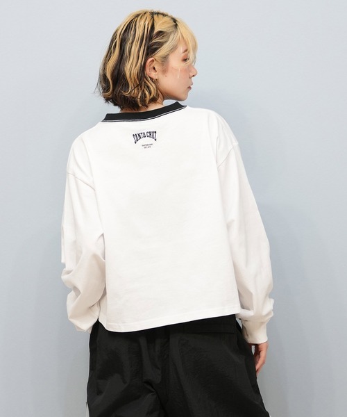 SANTA CRUZ(サンタクルーズ)の「【限定販売】SANTACRUZ/サンタクルーズ クロップド丈ロンT 502251433(Tシャツ/カットソー・レディース・ホワイト/ライトブラック/グレー・L/M)」の7枚目の写真