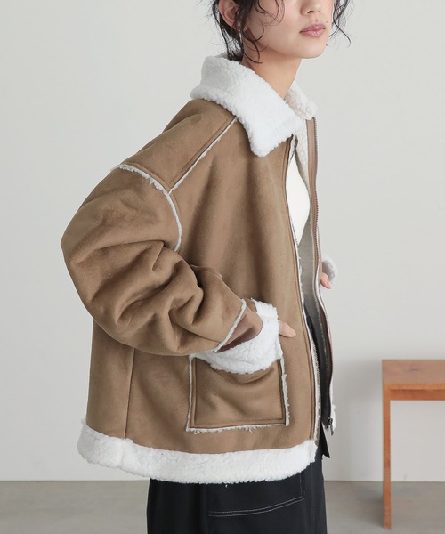 フェイクムートンショートジャケット』（ムートンコート）｜n'OrLABEL
