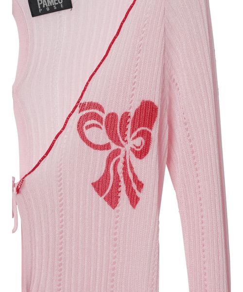 PAMEO POSE(パメオポーズ)の「PP Ribon Net Cardigan(カーディガン/ボレロ・レディース・ブルー/ピンク/ブラック・FREE)」の7枚目の写真