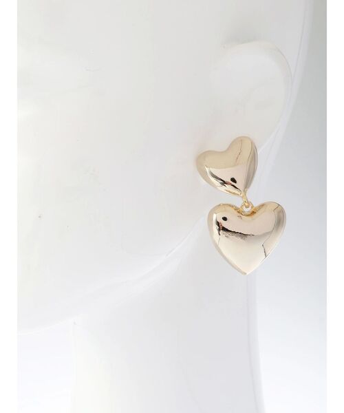 EVRIS(エヴリス)の「DOUBLE HEARTピアス(ピアス(両耳用)・レディース・シルバー/ゴールド・FREE)」の11枚目の写真