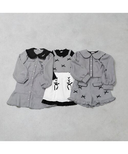 algy（アルジー）の「【セットアップ】ツイードジャケット（セットアップ・キッズ・ブラック/ピンク・XX-SMALL/X-SMALL/MEDIUM/SMALL）」の6枚目の写真