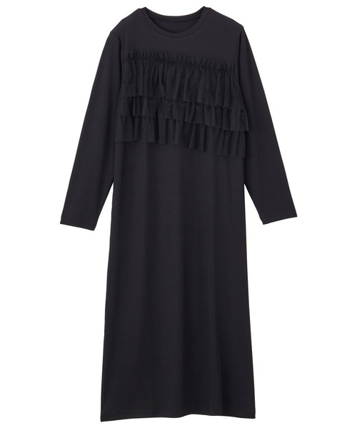 GeeRA(ジーラ)の「チュールドッキングリブワンピース(ワンピース・レディース・ブラック/チャコール・LARGE/MEDIUM)」の8枚目の写真