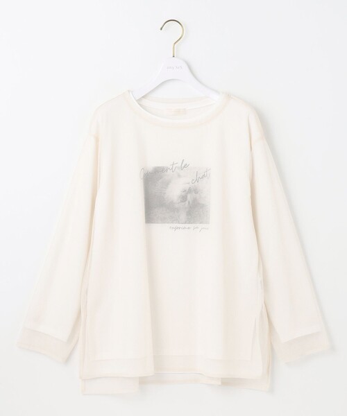 ANY SIS(エニィスィス)の「【貴島明日香さんコラボ】チュールレイニャード猫 Tシャツ(Tシャツ/カットソー・レディース・ライトグレー系/アイボリー系・2)」の16枚目の写真