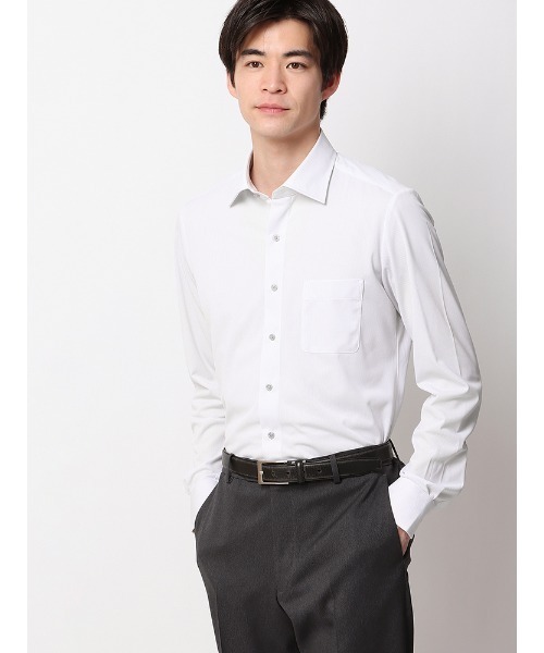 【新品】deuxmi ベーシックシャツ ホワイト 長袖シャツ COFREX】 ピコレース 長袖 レディースデザインシャツ(S ホワイト