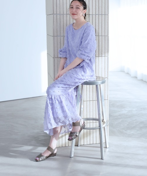 enchanted（エンチャンテッド）の「クロスワンストゴムウエッジサンダル（サンダル・レディース・ブラック/ブルーグレー/シルバー/シルバーグレー・S/M/L/LL）」の5枚目の写真