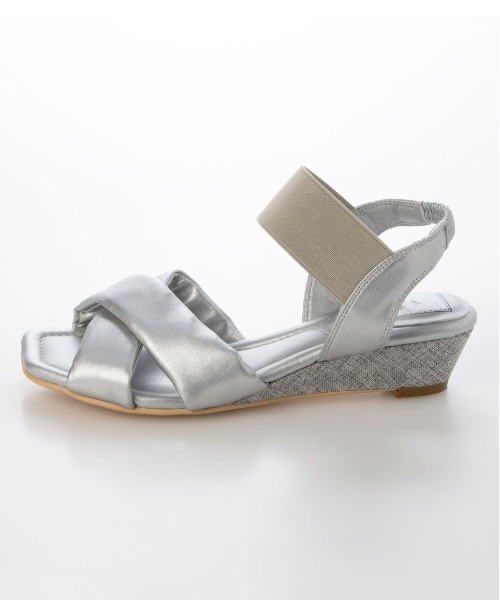 enchanted（エンチャンテッド）の「クロスワンストゴムウエッジサンダル（サンダル・レディース・ブラック/ブルーグレー/シルバー/シルバーグレー・S/M/L/LL）」の21枚目の写真