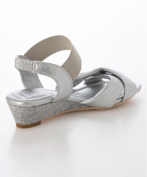 enchanted（エンチャンテッド）の「クロスワンストゴムウエッジサンダル（サンダル・レディース・ブラック/ブルーグレー/シルバー/シルバーグレー・S/M/L/LL）」の22枚目の写真