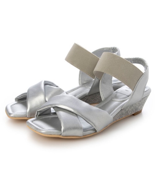 enchanted（エンチャンテッド）の「クロスワンストゴムウエッジサンダル（サンダル・レディース・ブラック/ブルーグレー/シルバー/シルバーグレー・S/M/L/LL）」の20枚目の写真