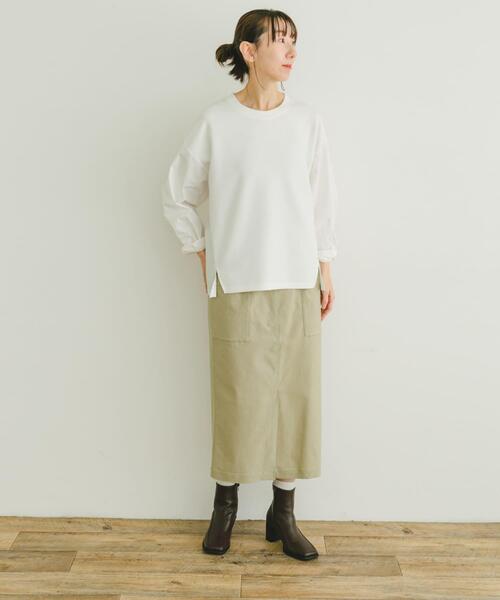 ITEMS URBANRESEARCH(アイテムズ アーバンリサーチ)の「ドッキングプルオーバー(Tシャツ/カットソー・レディース・オフホワイト/チャコールグレー/ベージュ・FREE)」の17枚目の写真