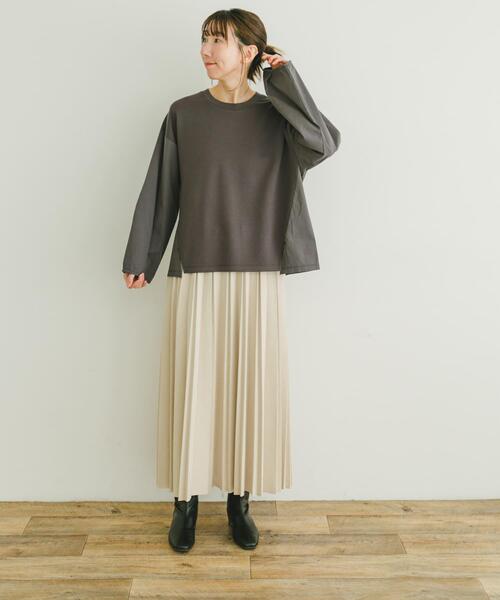 ITEMS URBANRESEARCH(アイテムズ アーバンリサーチ)の「ドッキングプルオーバー(Tシャツ/カットソー・レディース・オフホワイト/チャコールグレー/ベージュ・FREE)」の17枚目の写真